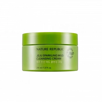 Очищающий крем на основе газированной воды Jeju Sparkling Mud Cleansing Cream
