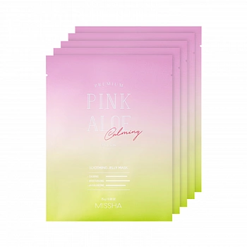 Успокаивающая желейная маска (5шт) Premium Pink Aloe Soothing Jelly Mask